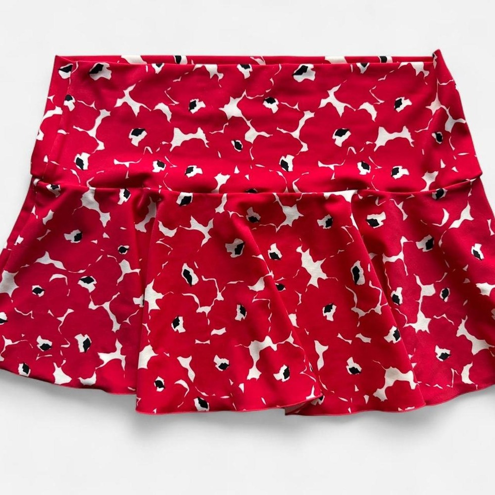 Victoria's Secret 2008 Y2K Red Floral Mini Skirt Size L